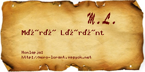 Móró Lóránt névjegykártya
